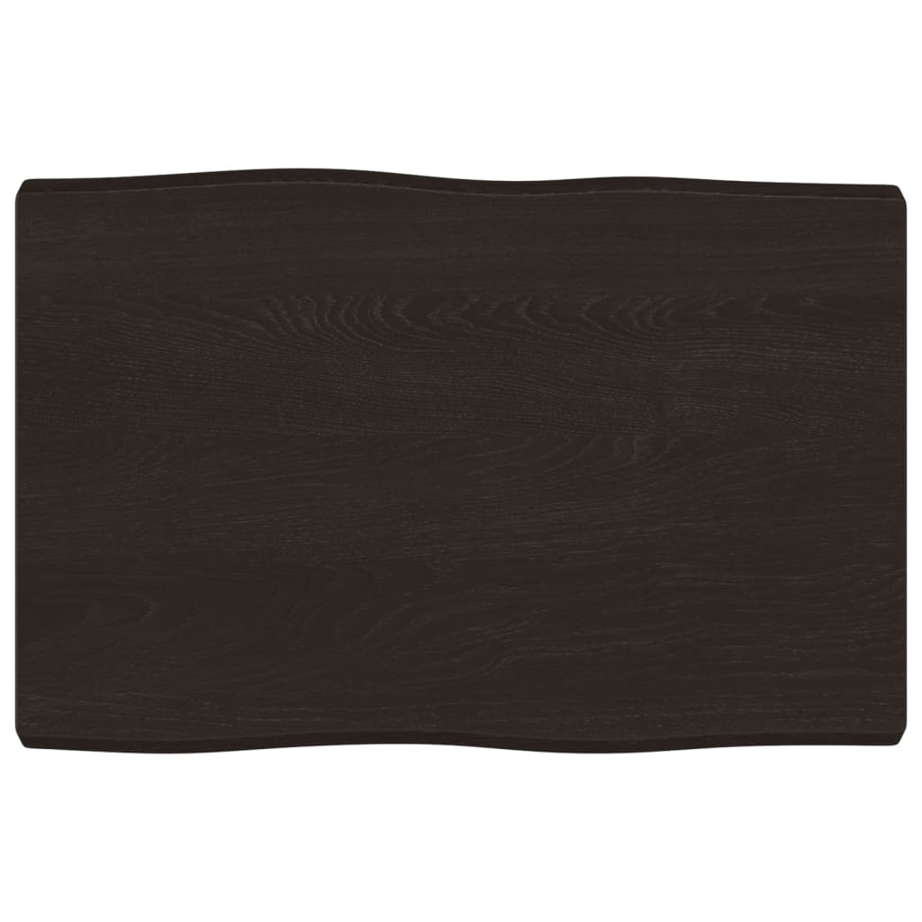 Table Top Dark Brown 60x40x(2-4) cm Treated Solid Wood Live Edge