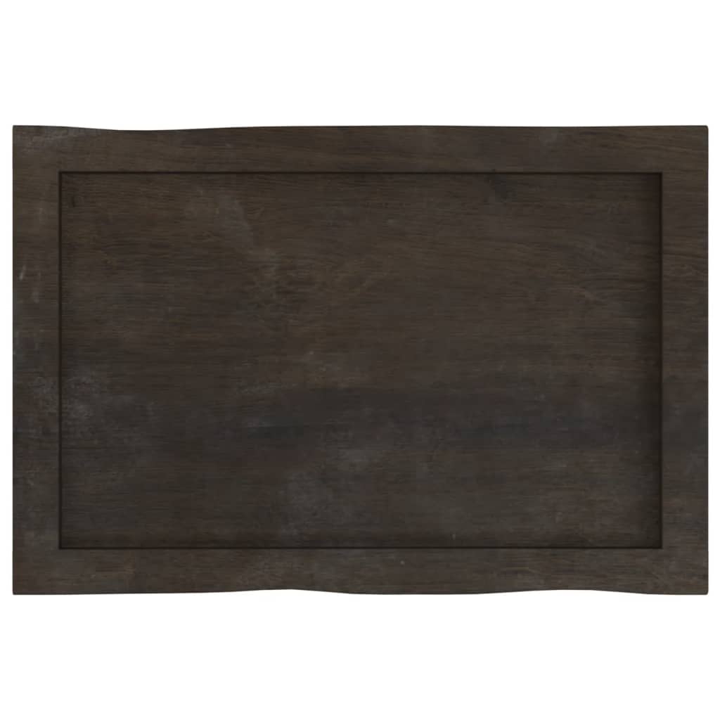 Table Top Dark Brown 60x40x(2-4) cm Treated Solid Wood Live Edge