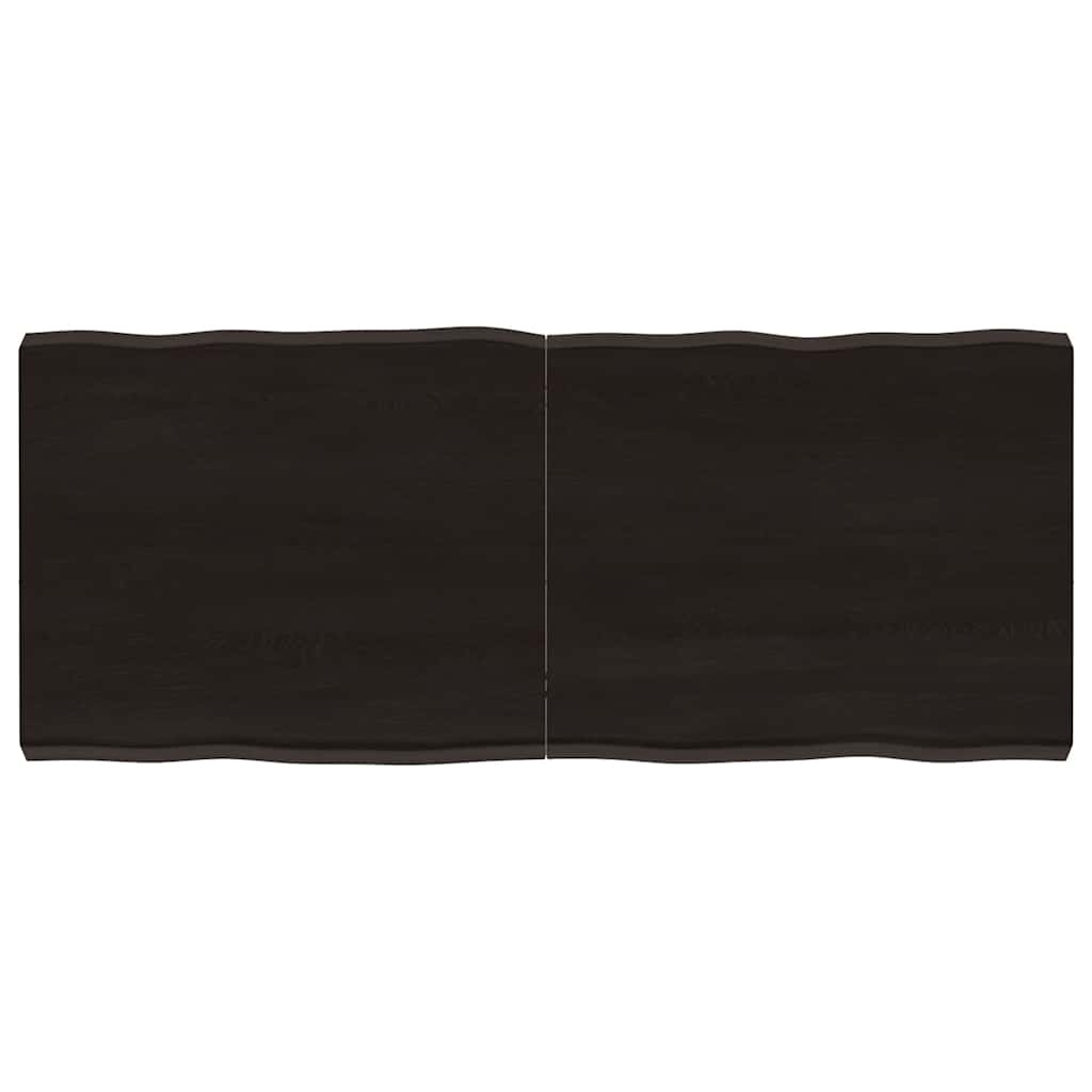 Table Top Dark Brown 120x50x(2-6) cm Treated Solid Wood Live Edge