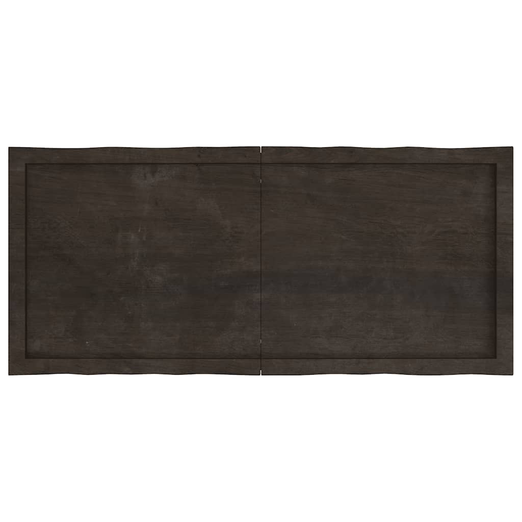 Table Top Dark Brown 120x50x(2-6) cm Treated Solid Wood Live Edge