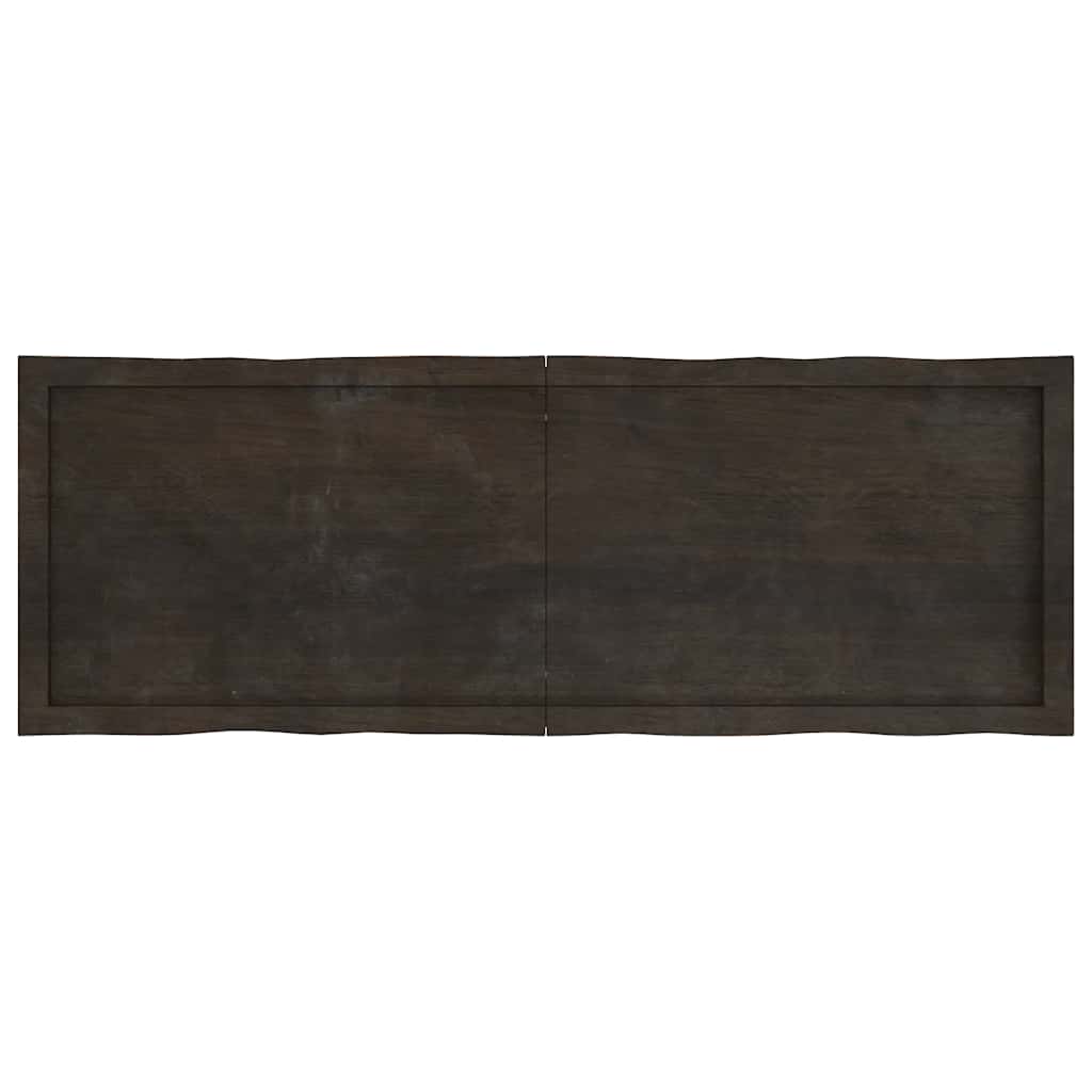 Table Top Dark Brown 140x50x(2-4) cm Treated Solid Wood Live Edge