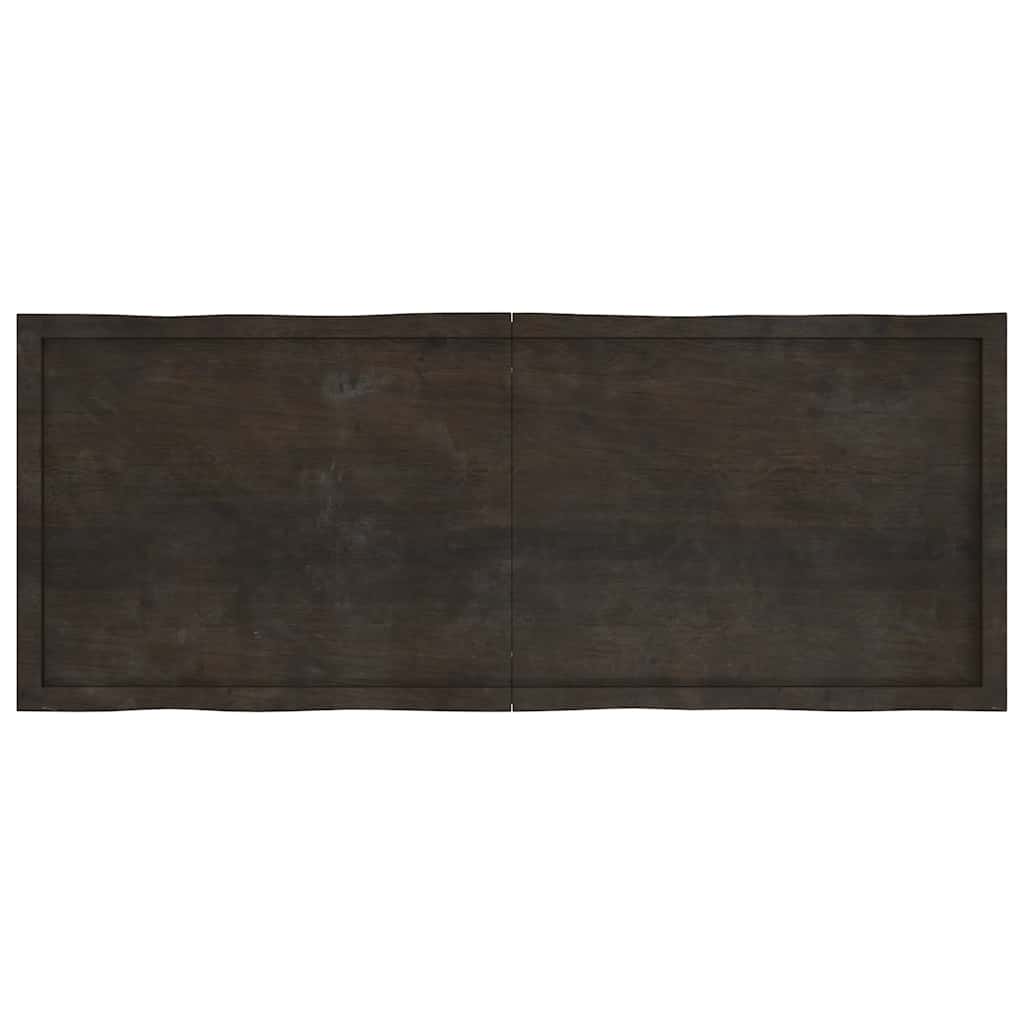 Table Top Dark Brown 160x60x(2-4) cm Treated Solid Wood Live Edge