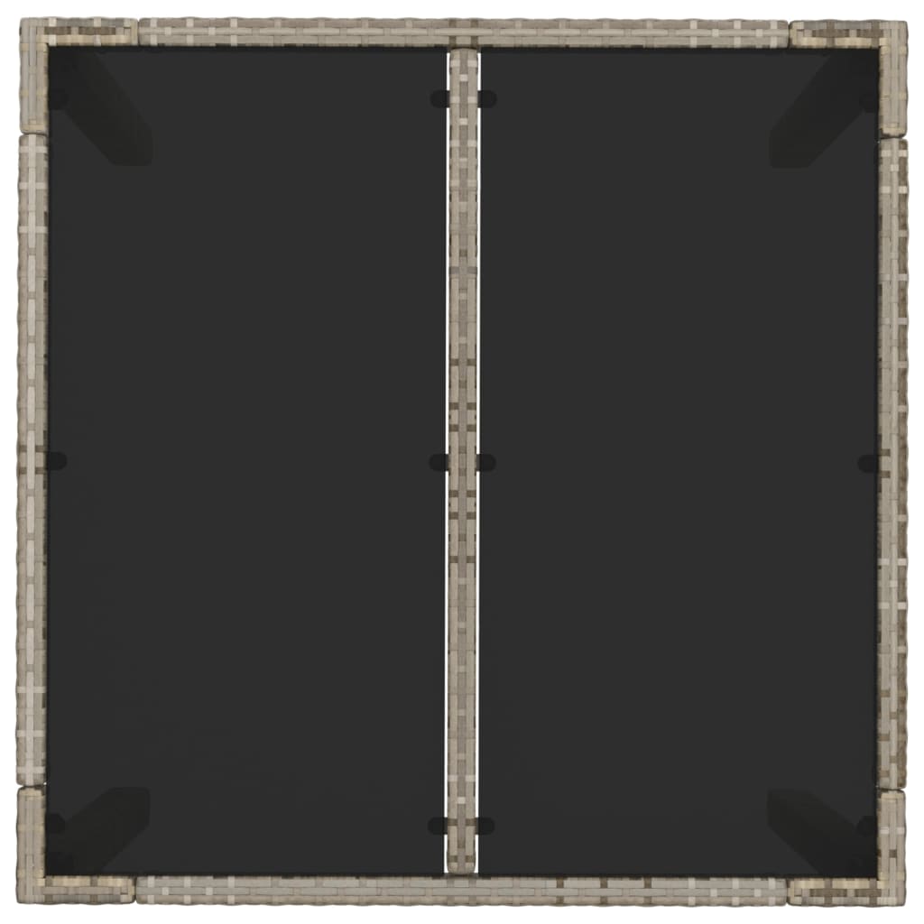 3 Piece Garden Dining Set with Cushions Grey Poly Rattan