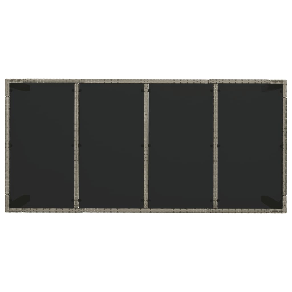 9 Piece Garden Dining Set with Cushions Grey Poly Rattan