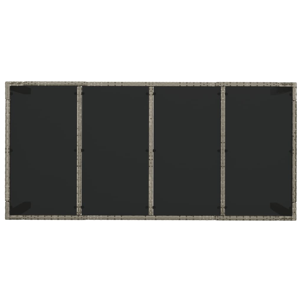 9 Piece Garden Dining Set with Cushions Grey Poly Rattan