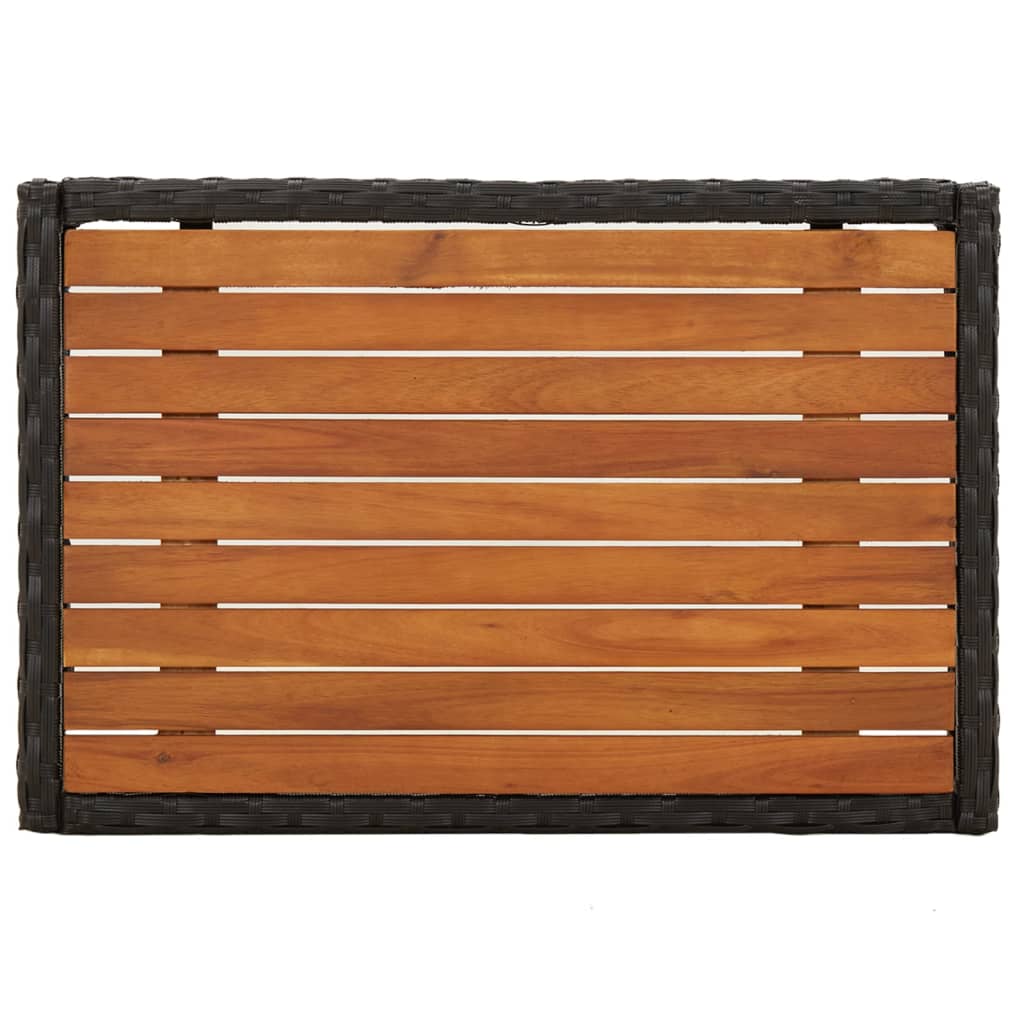 5 Piece Garden Dining Set with Cushions Black Poly Rattan