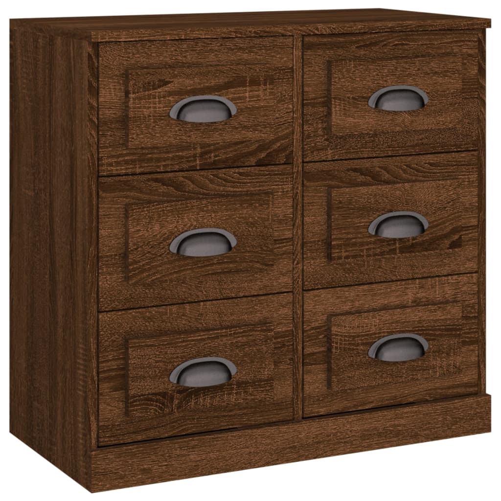 Sideboards 2 pcs Brown Oak Engineered Wood