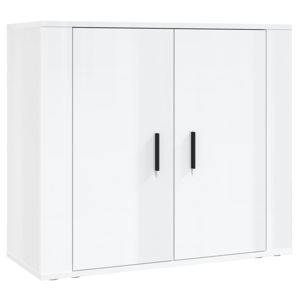 Highboard High Gloss White Engineered Wood
