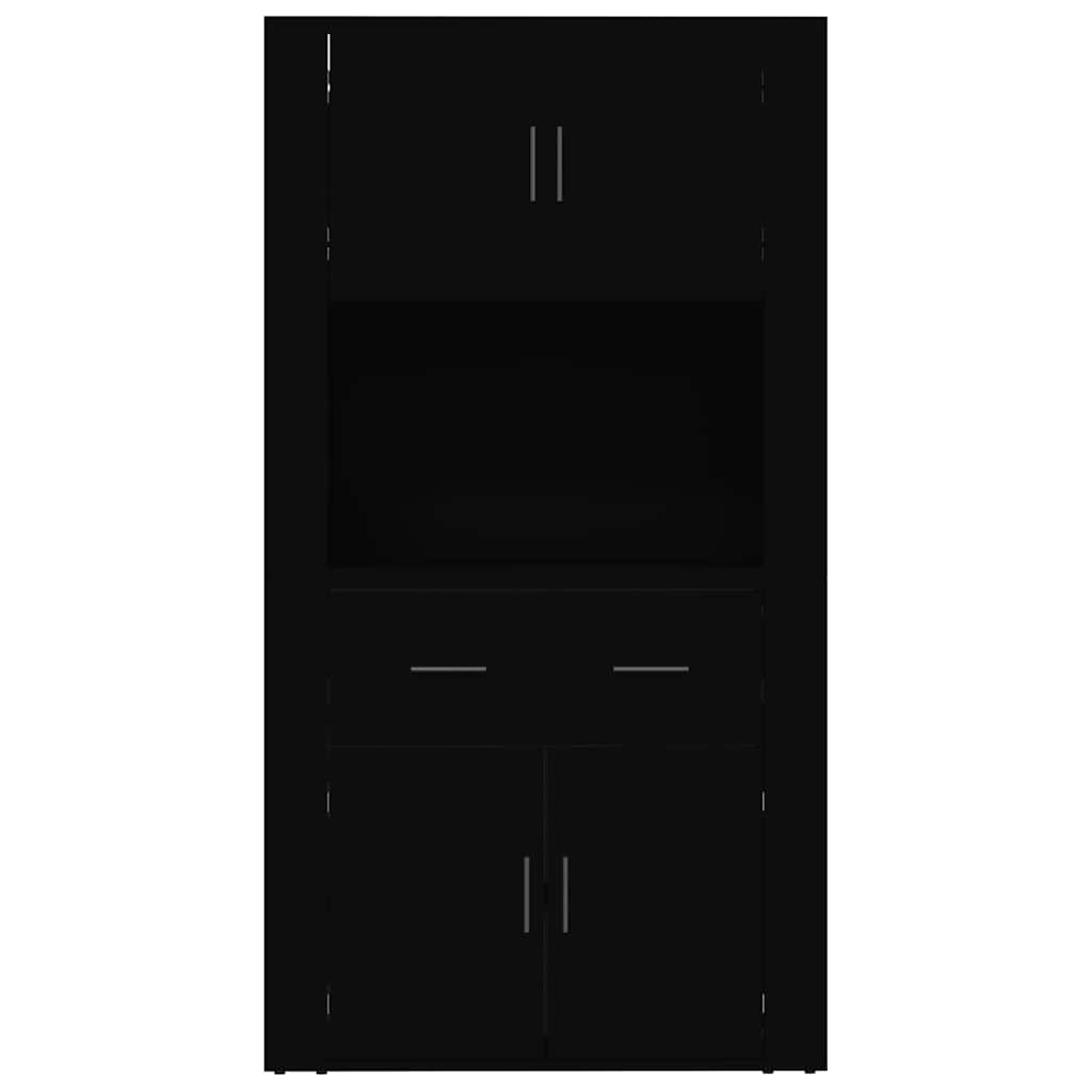 Highboard Black Engineered Wood