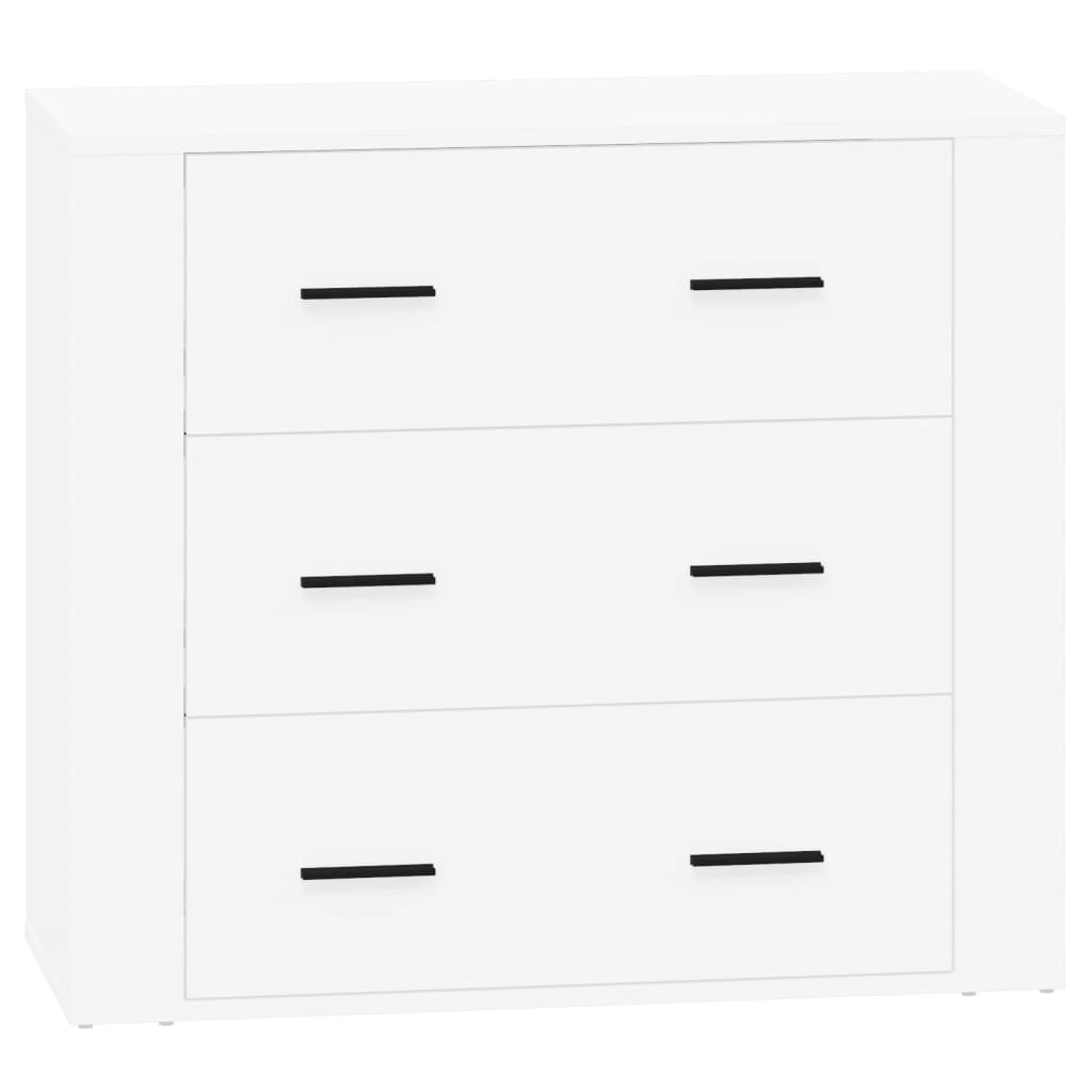 Sideboards 2 pcs High Gloss White Engineered Wood