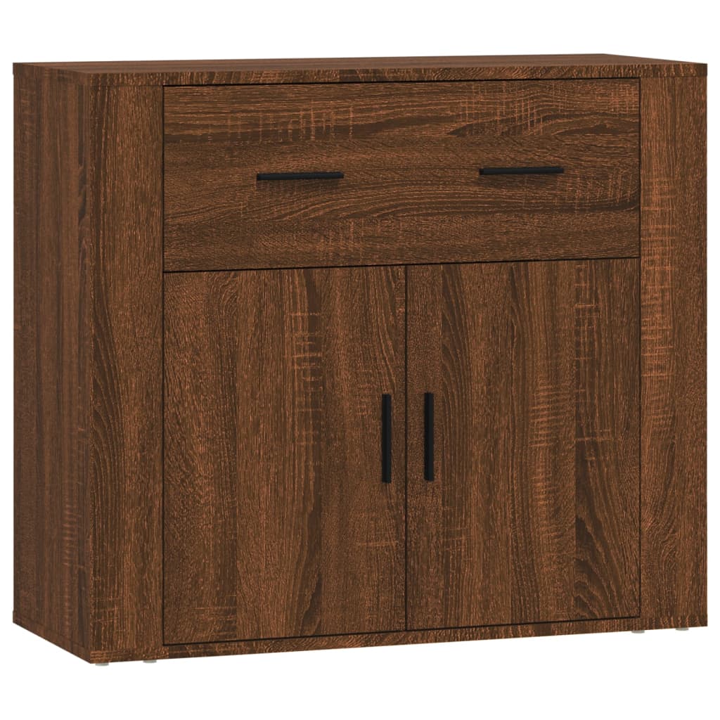 Sideboards 3 pcs Brown Oak Engineered Wood