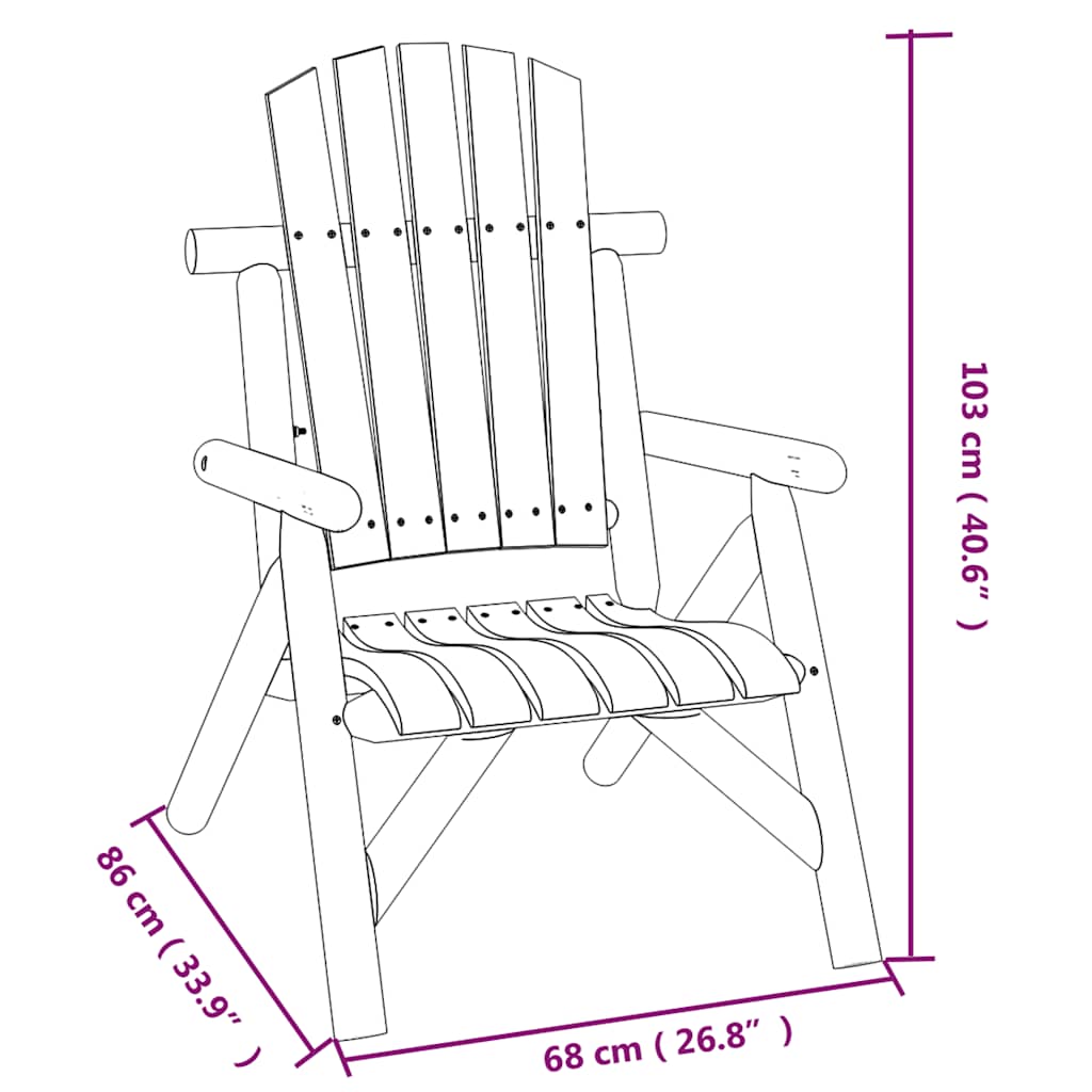 5 Piece Garden Lounge Set Solid Wood Spruce