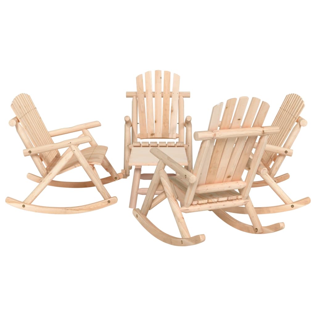 5 Piece Garden Lounge Set Solid Wood Spruce