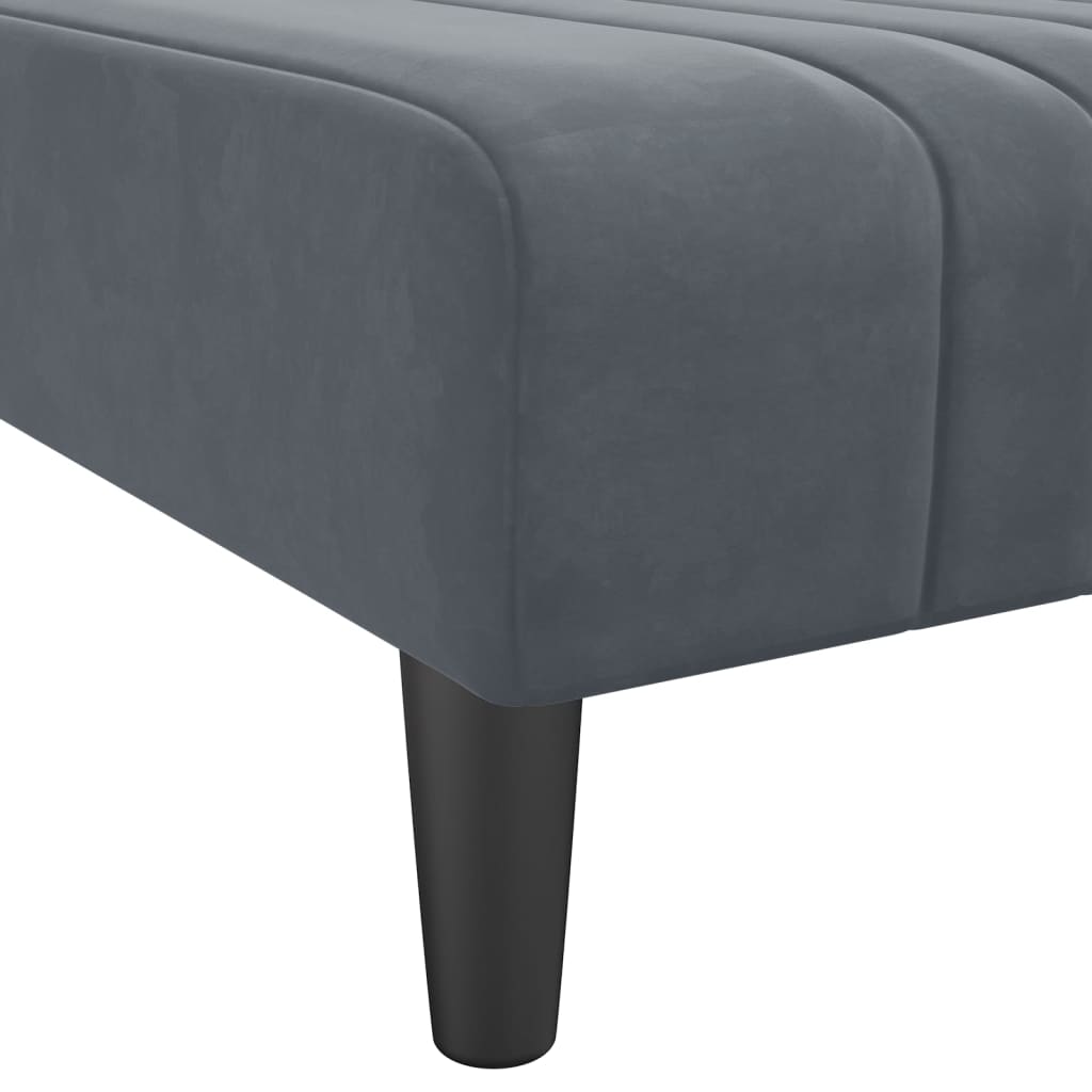 L-shaped Sofa Bed Dark Grey 260x140x70 cm Velvet
