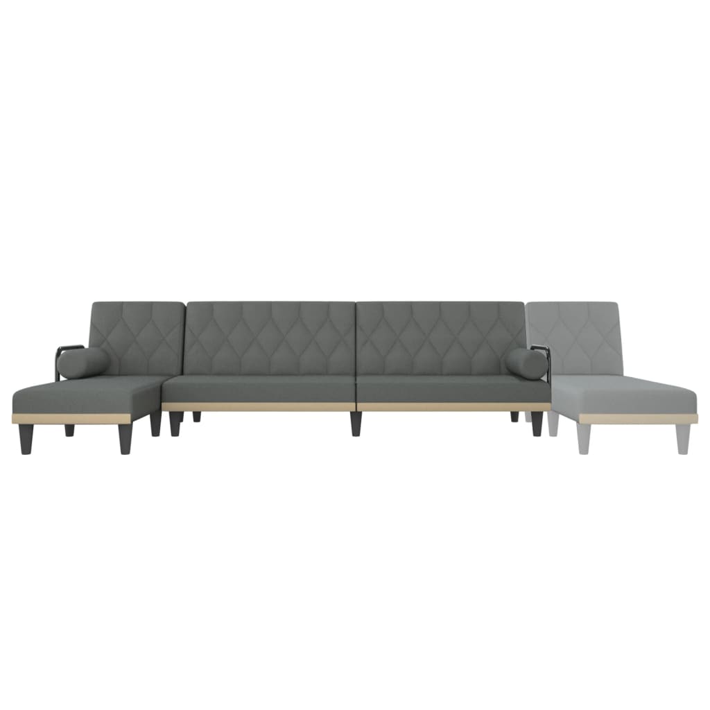 L-shaped Sofa Bed Dark Grey 260x140x70 cm Fabric