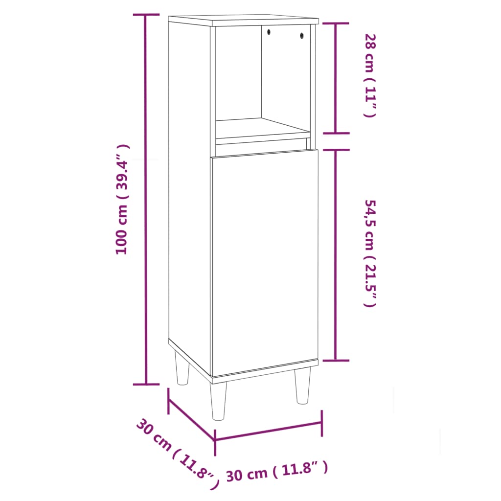 3 Piece Bathroom Furniture Set Sonoma Oak Engineered Wood