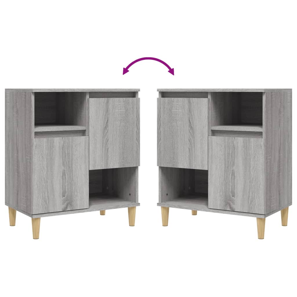 Sideboards 2 pcs Grey Sonoma 60x35x70 cm Engineered Wood