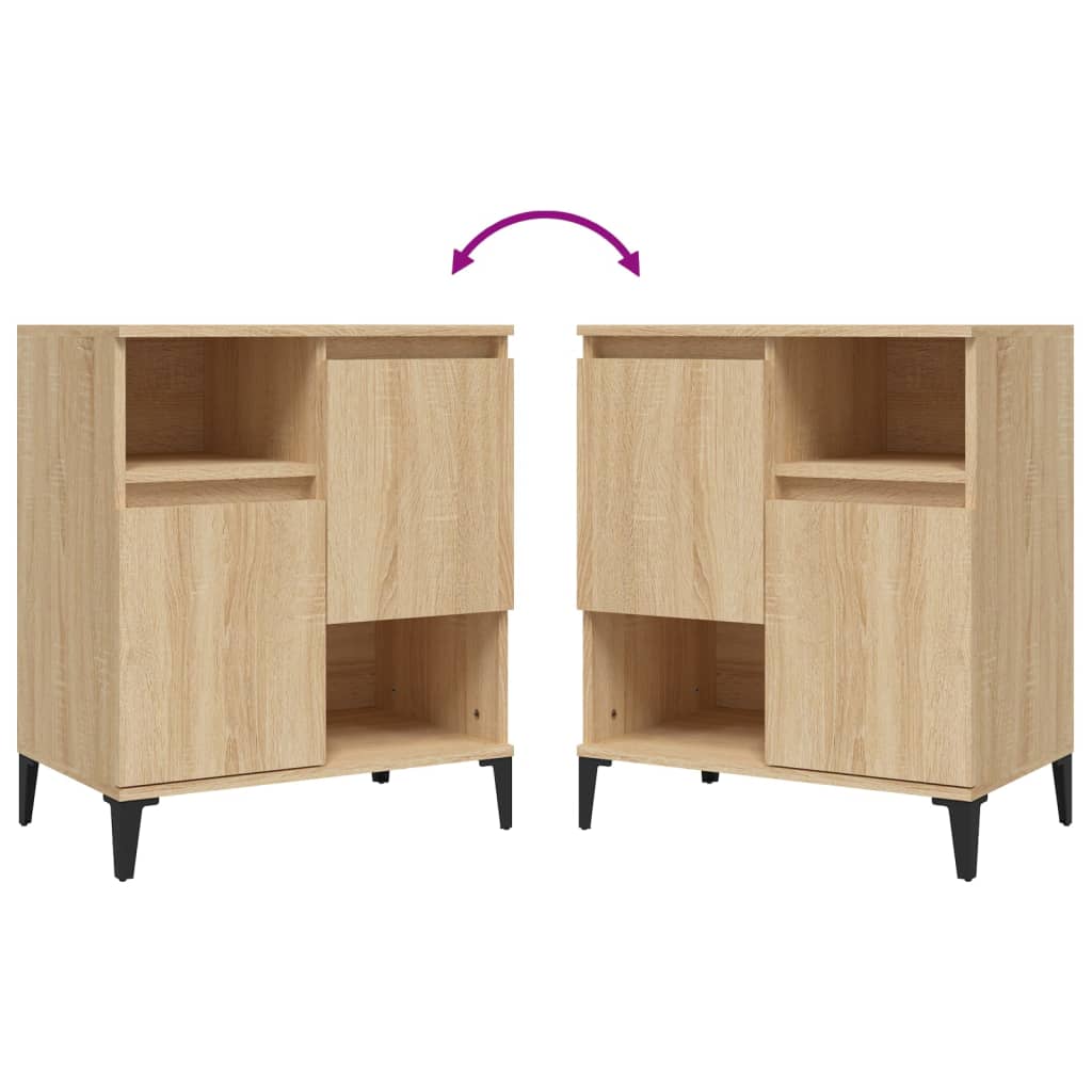 Sideboards 2 pcs Sonoma Oak 60x35x70 cm Engineered Wood