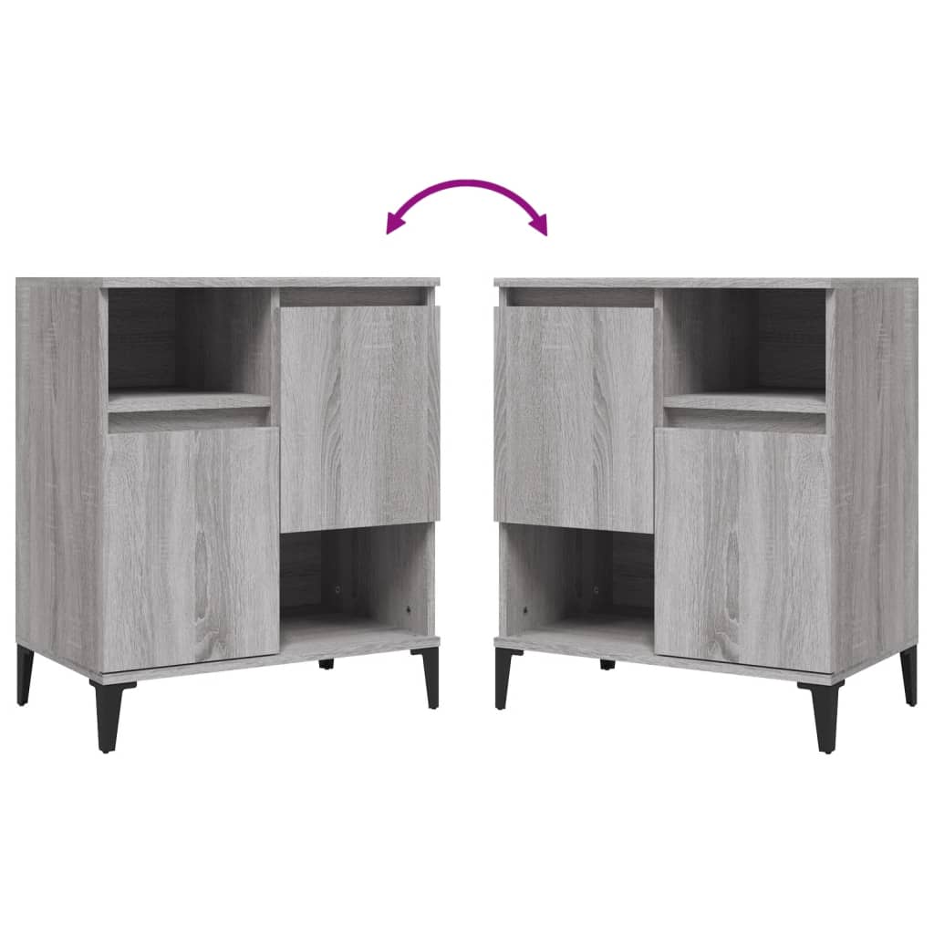Sideboards 2 pcs Grey Sonoma 60x35x70 cm Engineered Wood