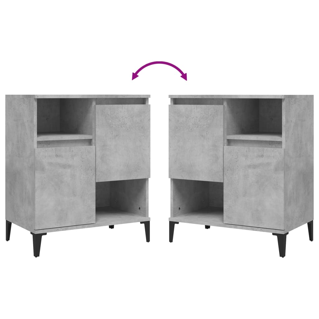 Sideboards 3 pcs Concrete Grey 60x35x70 cm Engineered Wood