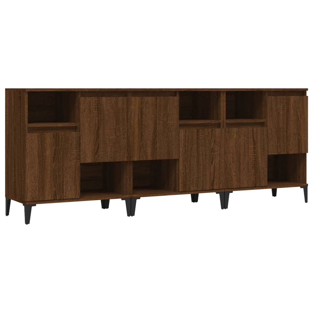 Sideboards 3 pcs Brown Oak 60x35x70 cm Engineered Wood