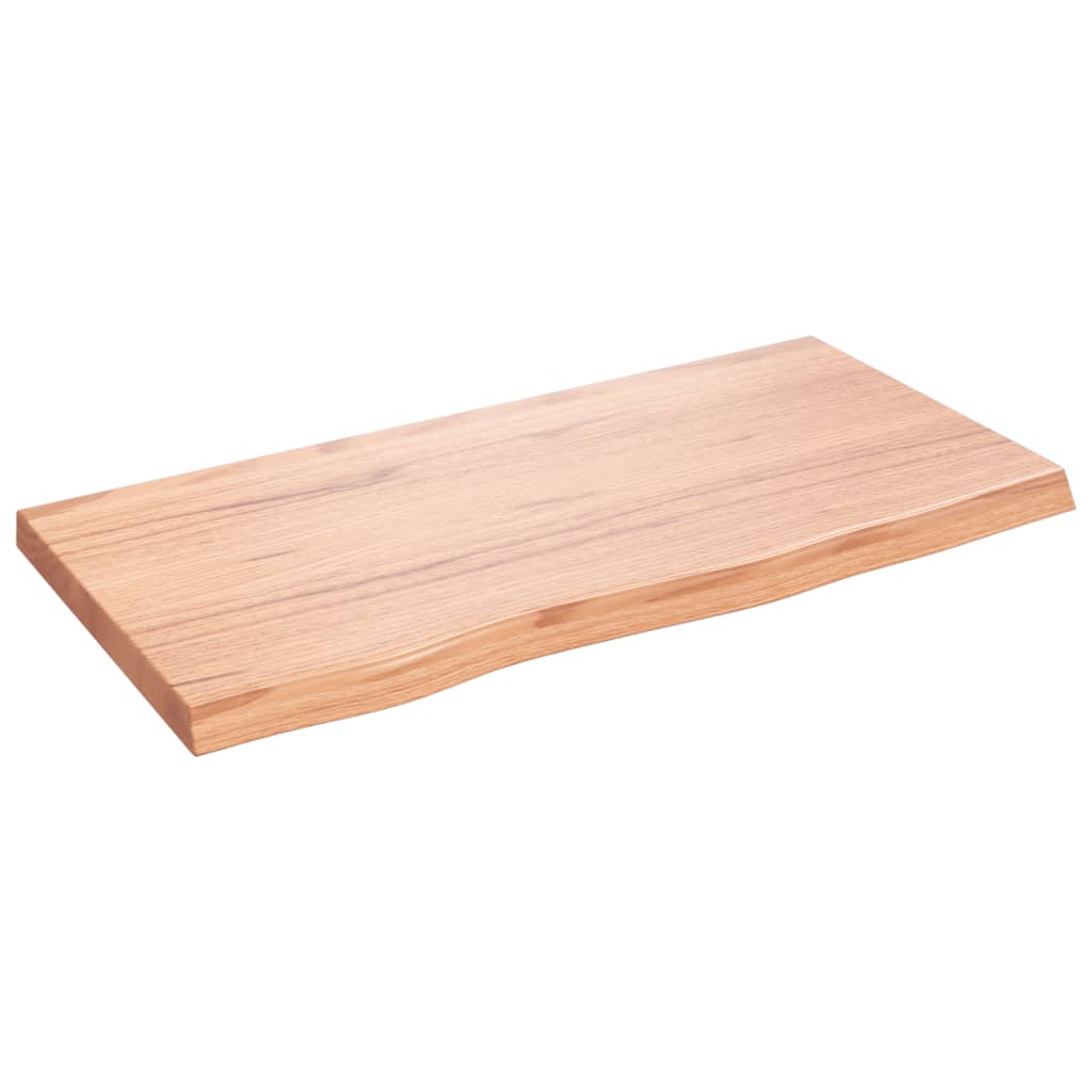Bathroom Countertop Light Brown 80x40x4 cm Treated Solid Wood