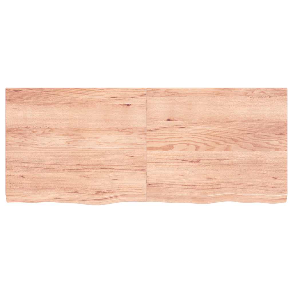 Bathroom Countertop Light Brown 120x50x4 cm Treated Solid Wood