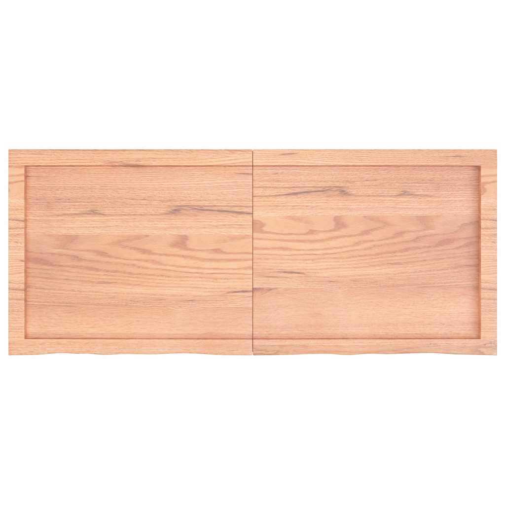 Bathroom Countertop Light Brown 120x50x4 cm Treated Solid Wood
