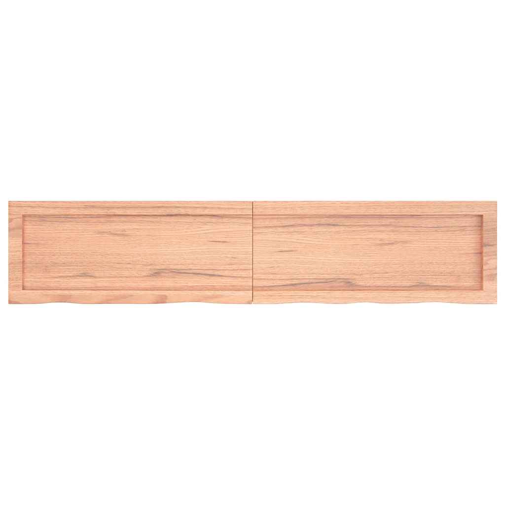 Bathroom Countertop Light Brown 140x30x4 cm Treated Solid Wood