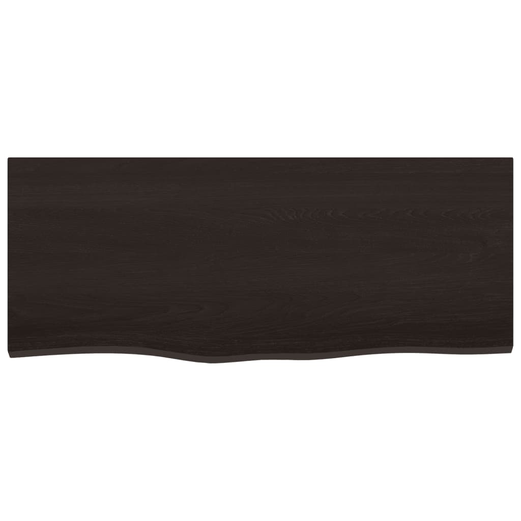 Bathroom Countertop Dark Brown 100x40x2 cm Treated Solid Wood
