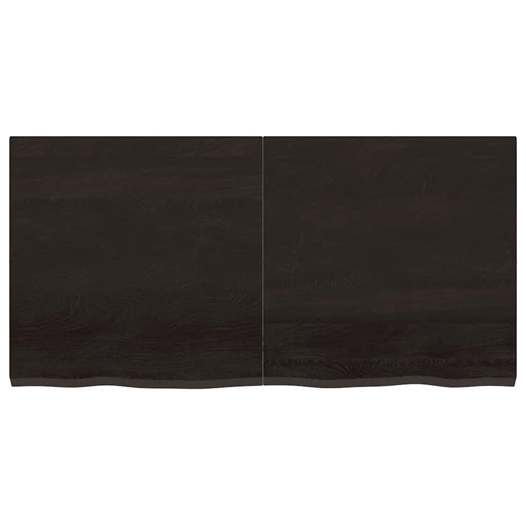 Bathroom Countertop Dark Brown 120x60x4 cm Treated Solid Wood