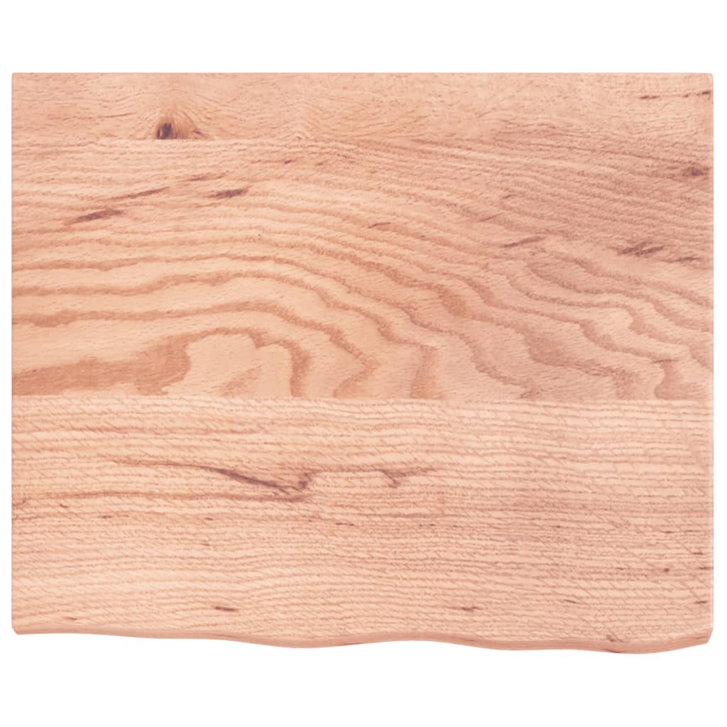 Table Top Light Brown 60x50x4 cm Treated Solid Wood Oak