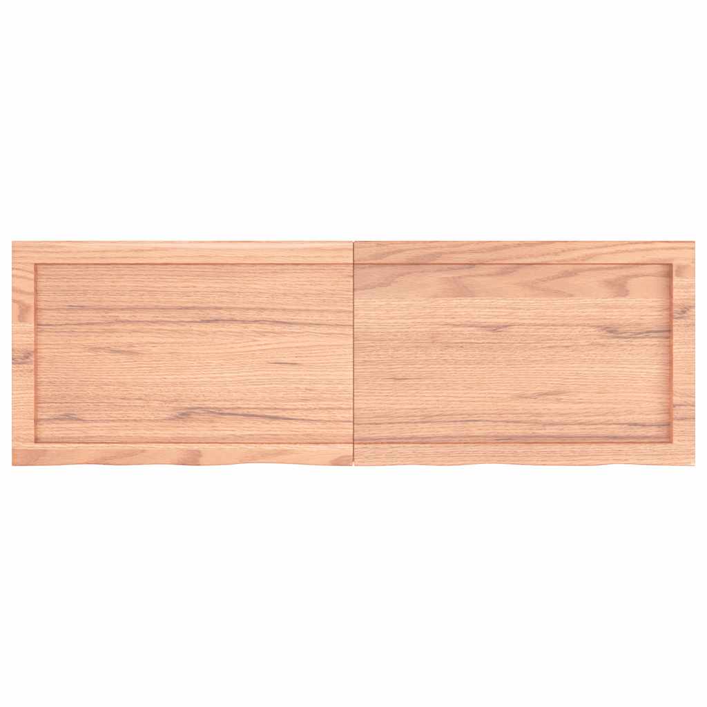Table Top Light Brown 120x40x4 cm Treated Solid Wood Oak