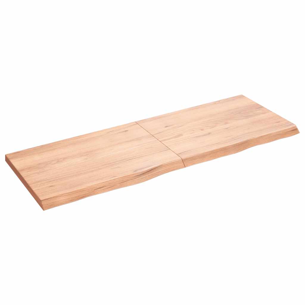 Table Top Light Brown 140x50x4 cm Treated Solid Wood Oak