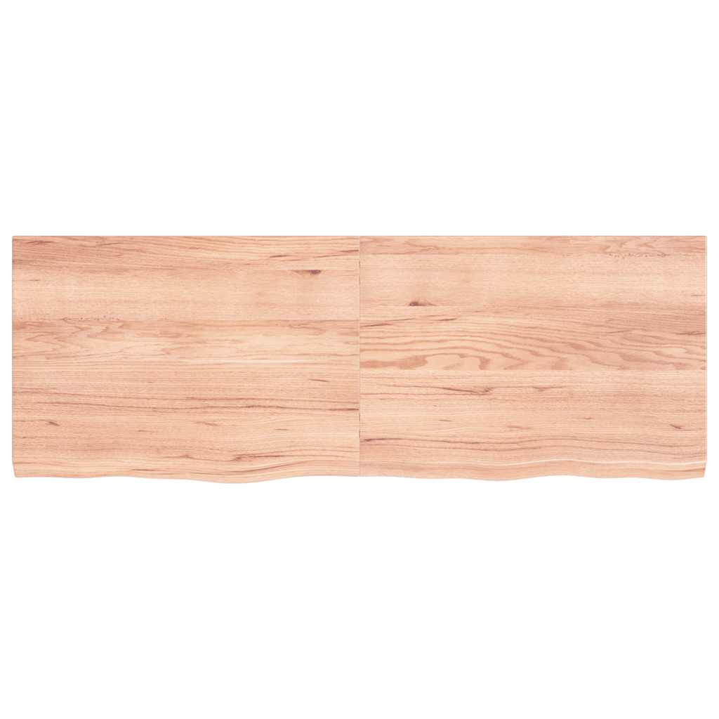 Table Top Light Brown 140x50x4 cm Treated Solid Wood Oak
