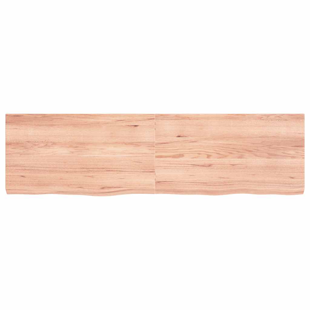 Table Top Light Brown 180x50x6 cm Treated Solid Wood Oak
