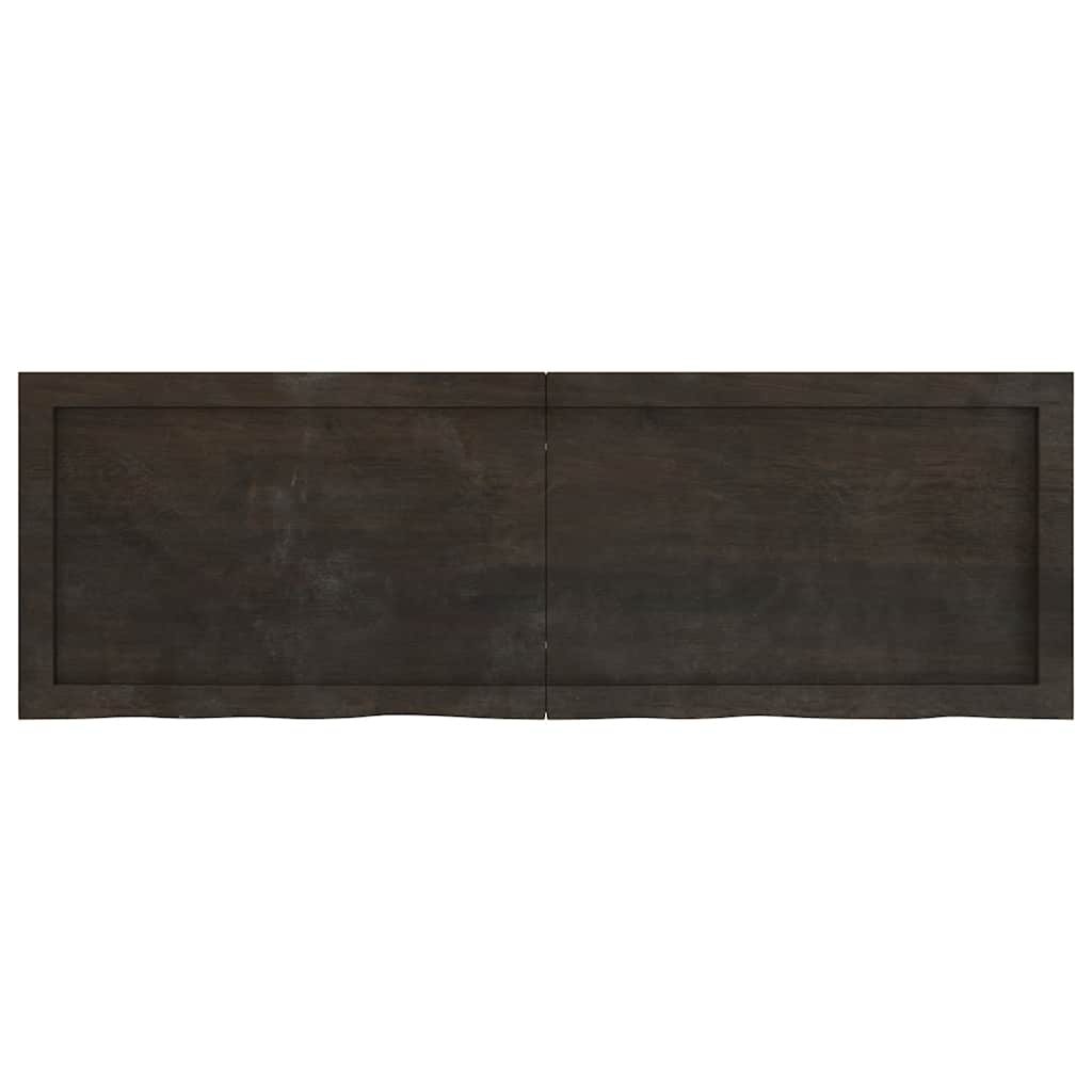 Table Top Dark Brown 120x40x4 cm Treated Solid Wood Oak