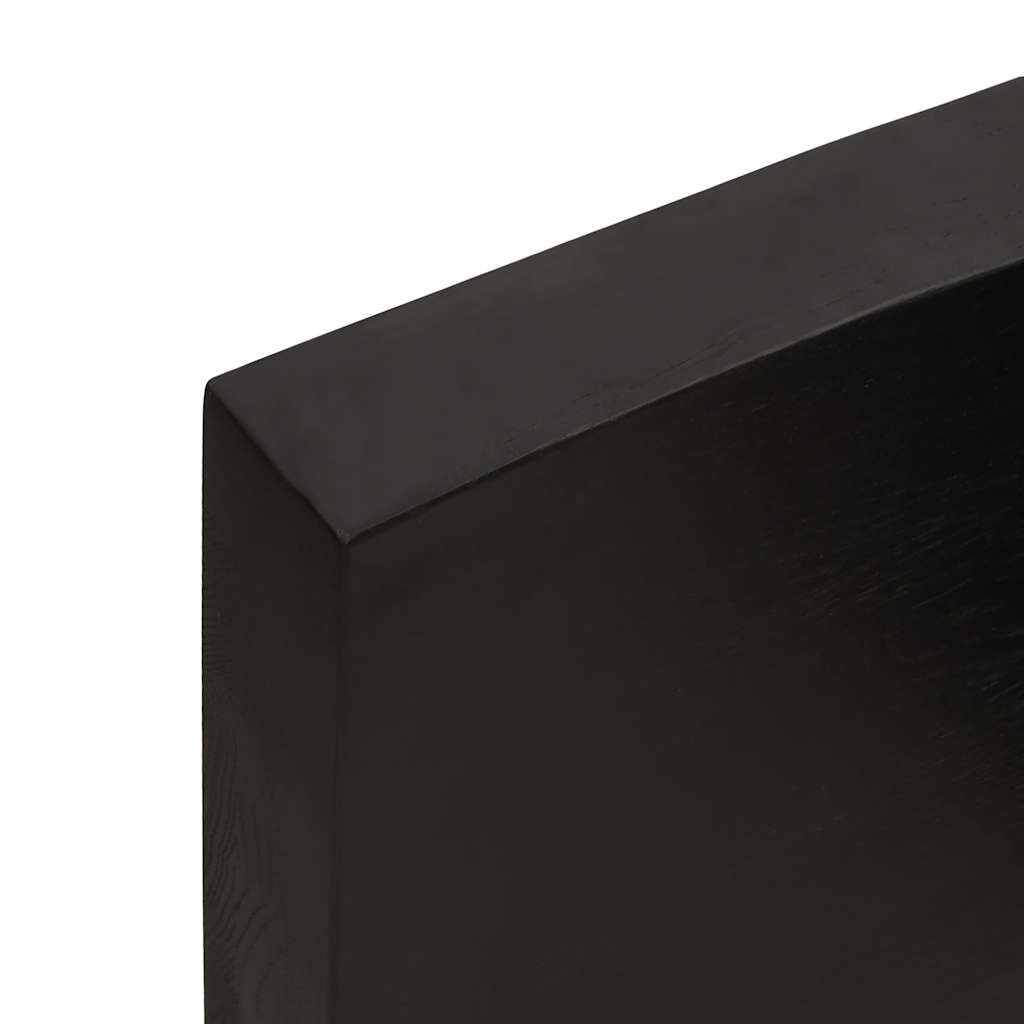 Table Top Dark Brown 120x60x6 cm Treated Solid Wood Oak
