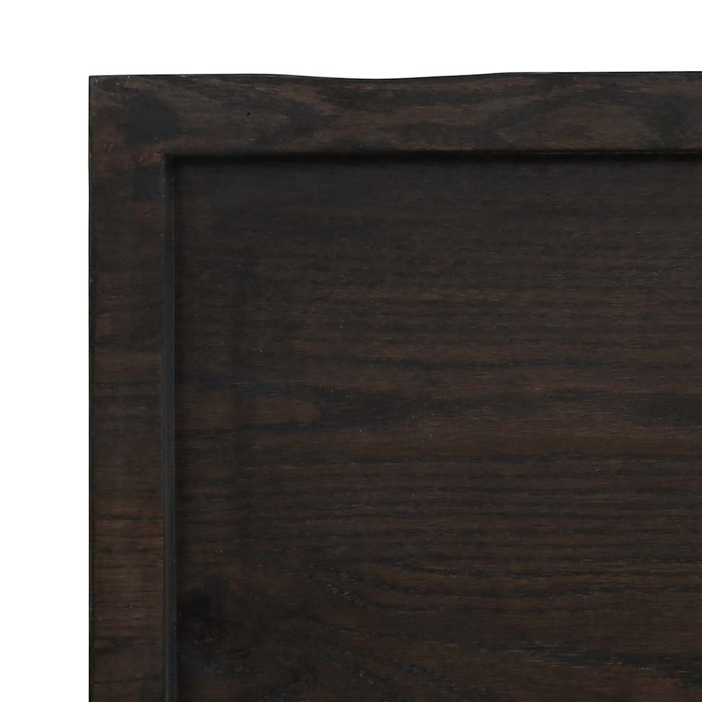 Table Top Dark Brown 140x50x4 cm Treated Solid Wood Oak
