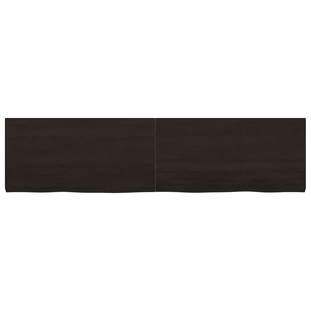 Table Top Dark Brown 160x40x4 cm Treated Solid Wood Oak