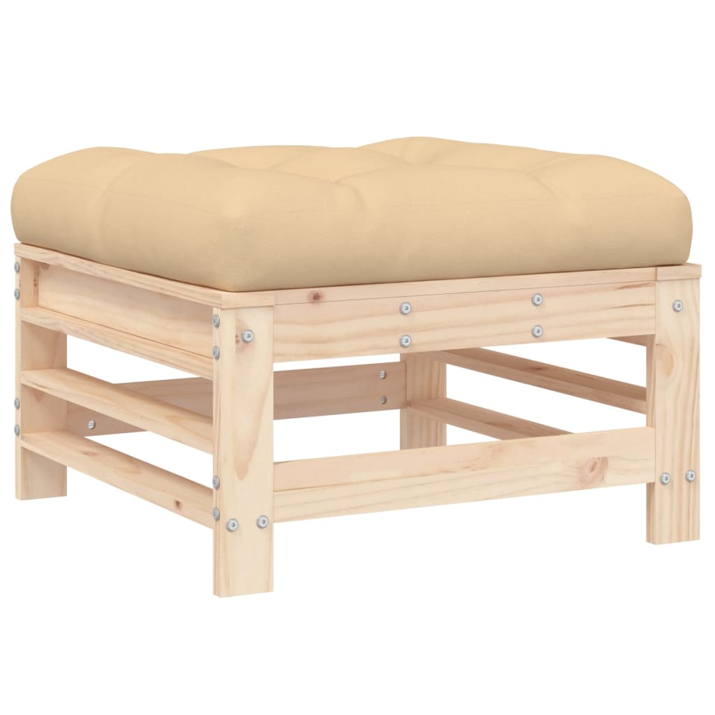 6 Piece Garden Lounge Set with Cushions Solid Wood
