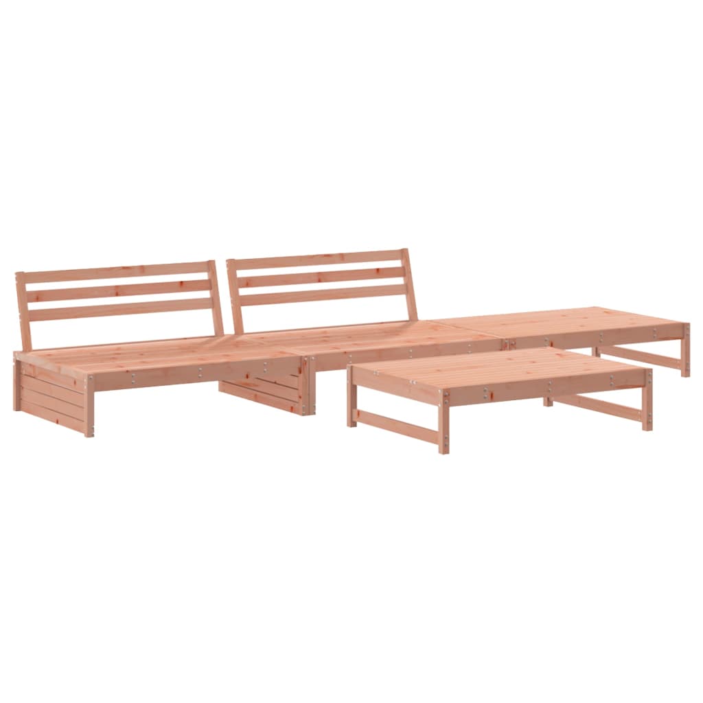 4 Piece Garden Lounge Set with Cushions Solid Wood Douglas