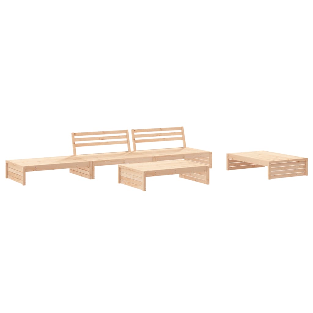 5 Piece Garden Lounge Set with Cushions Solid Wood