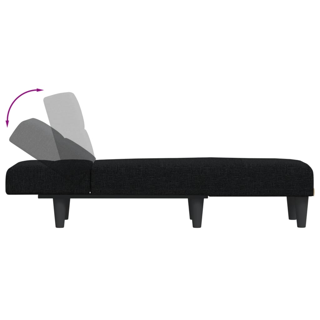 Chaise Longue Black Fabric