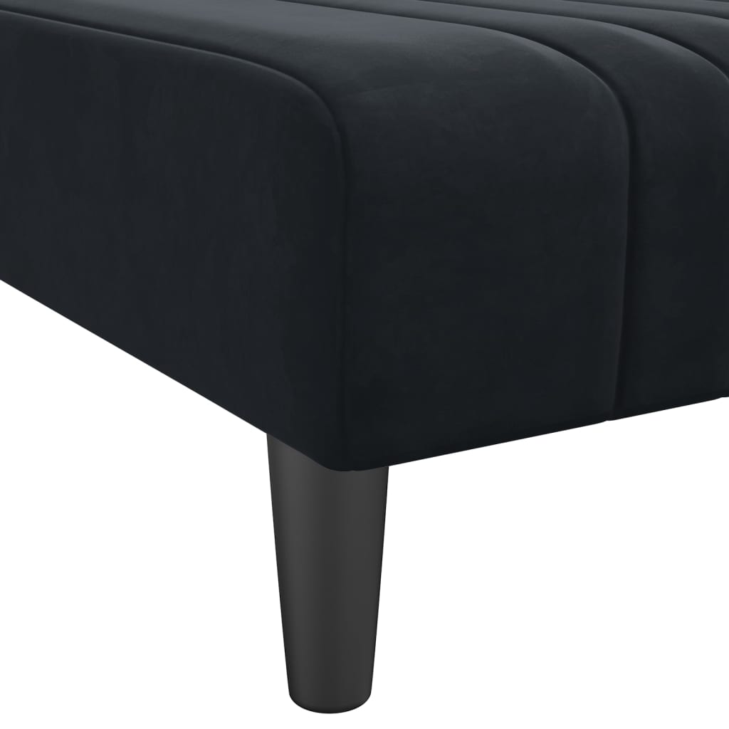 Chaise Longue Black Velvet