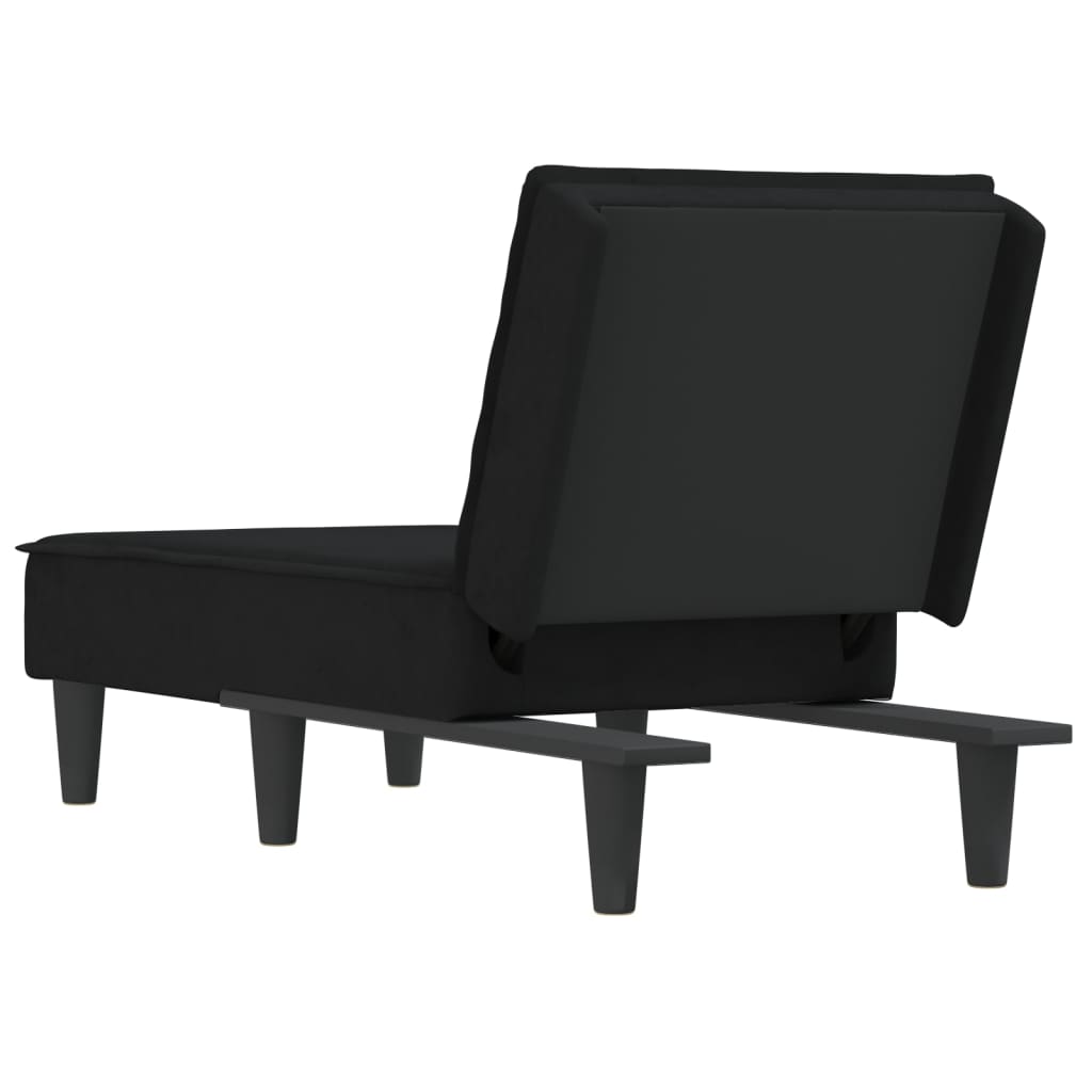 Chaise Longue Black Velvet
