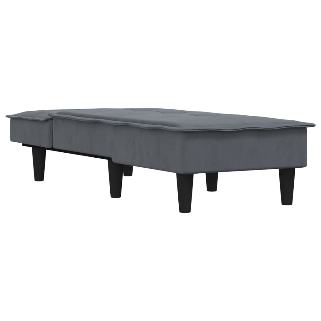 Chaise Longue Dark Grey Velvet