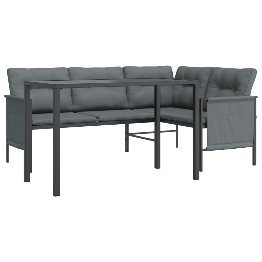 2 Piece Garden Dining Set Anthracite Steel