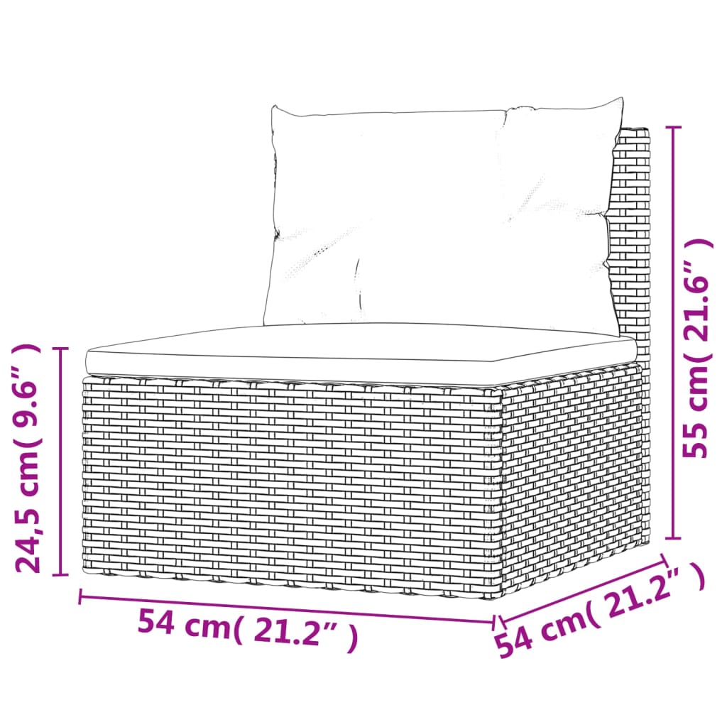 9 Piece Garden Lounge Set with Cushions Black Poly Rattan