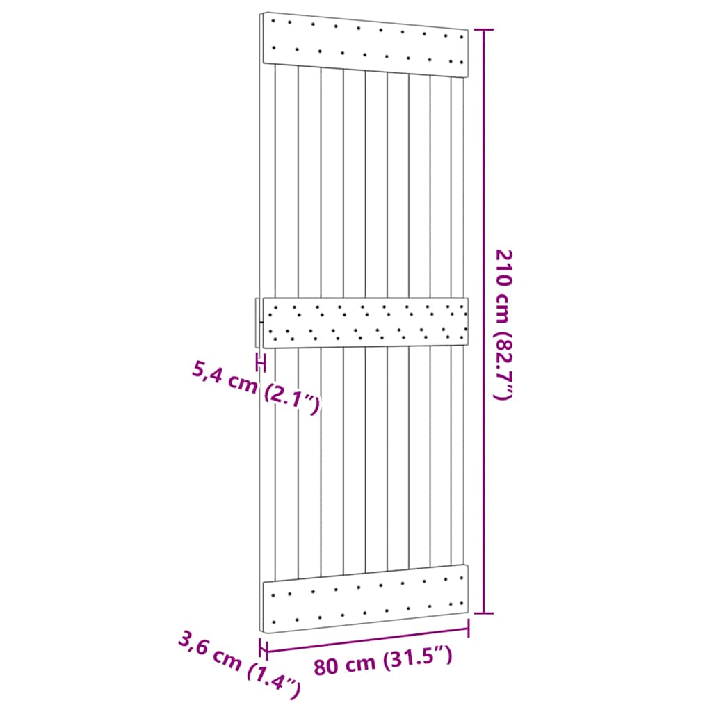Door NARVIK 80x210 cm Solid Wood Pine